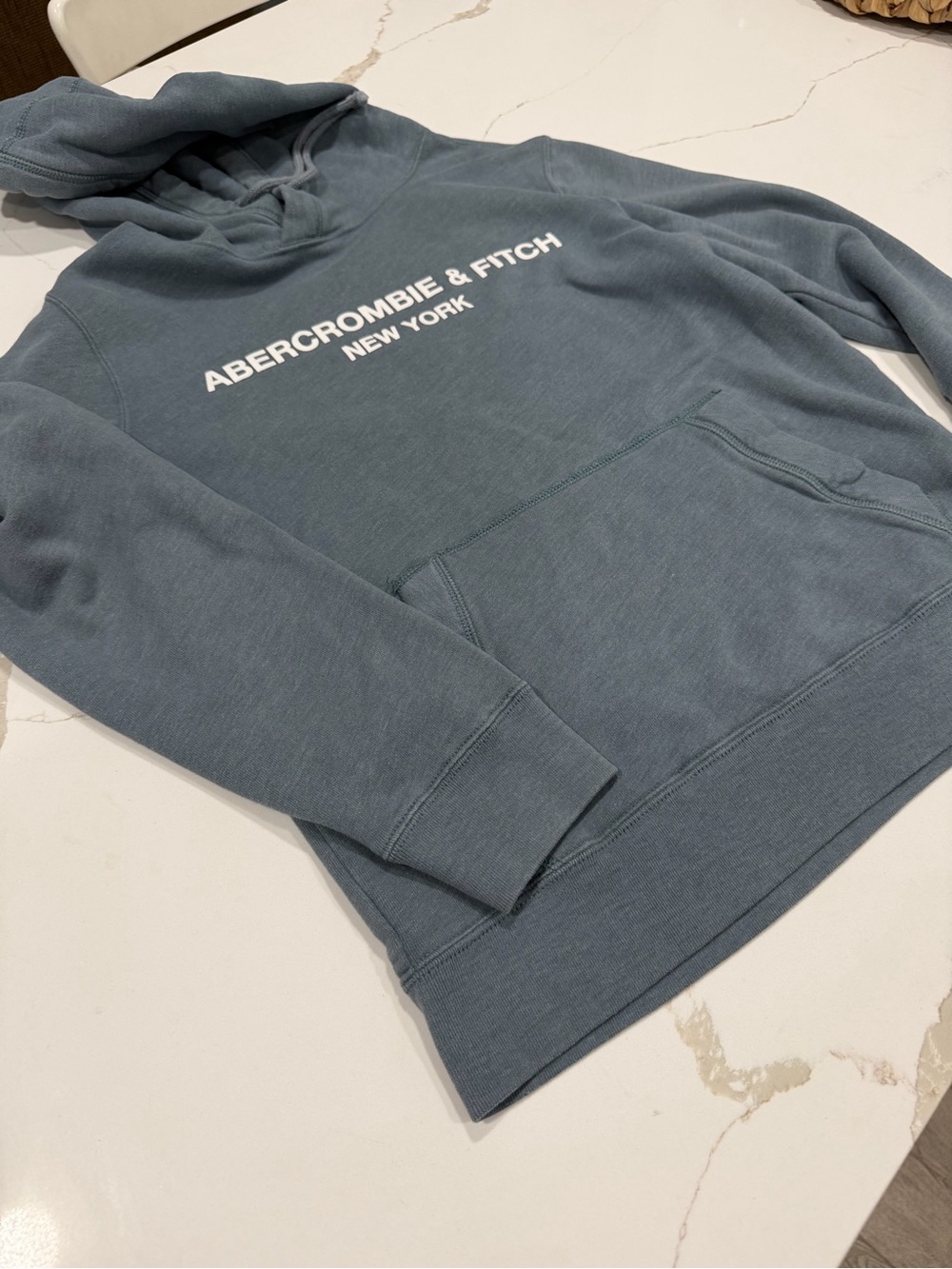 Abercrombie & Fitch Slate Blue Logo Pullover Hoodie